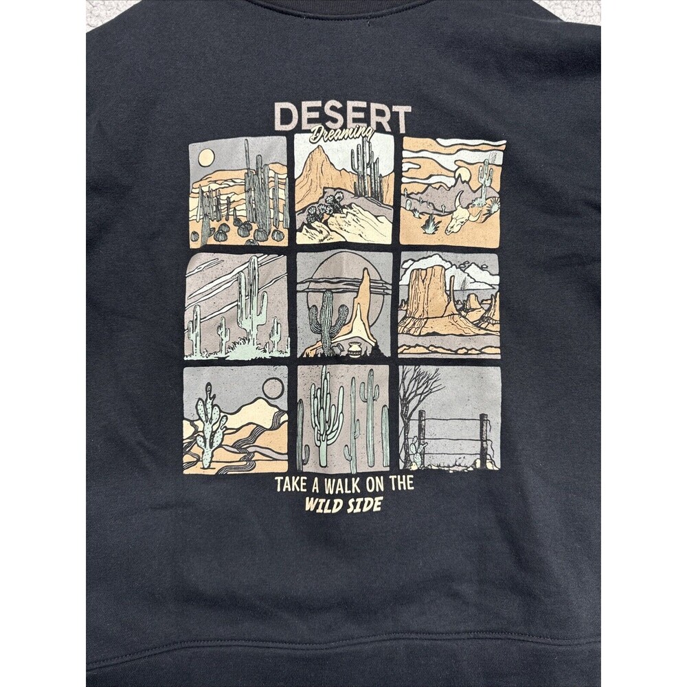 Black  Desert Dreaming Classic Fit Cozy Fleece Sweatshirt M Fall Comfy Outlaw - Picture 6 of 9